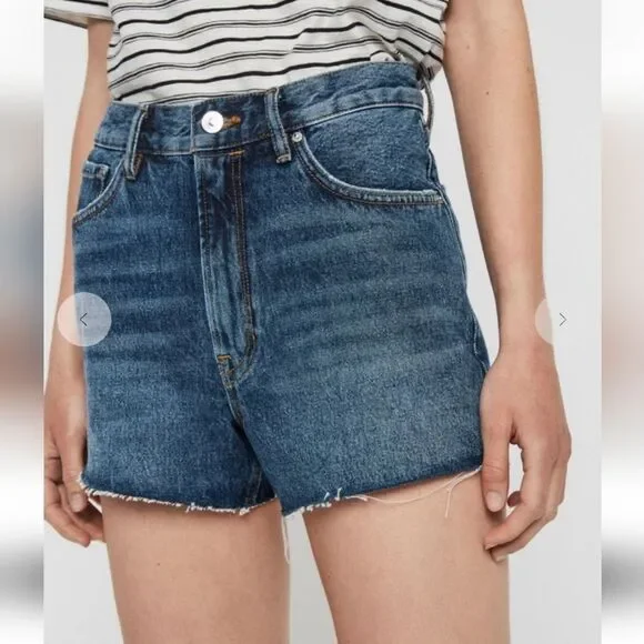 Dark wash high waist All saints "paula" jean shorts size 28! - Picture 2 of 15